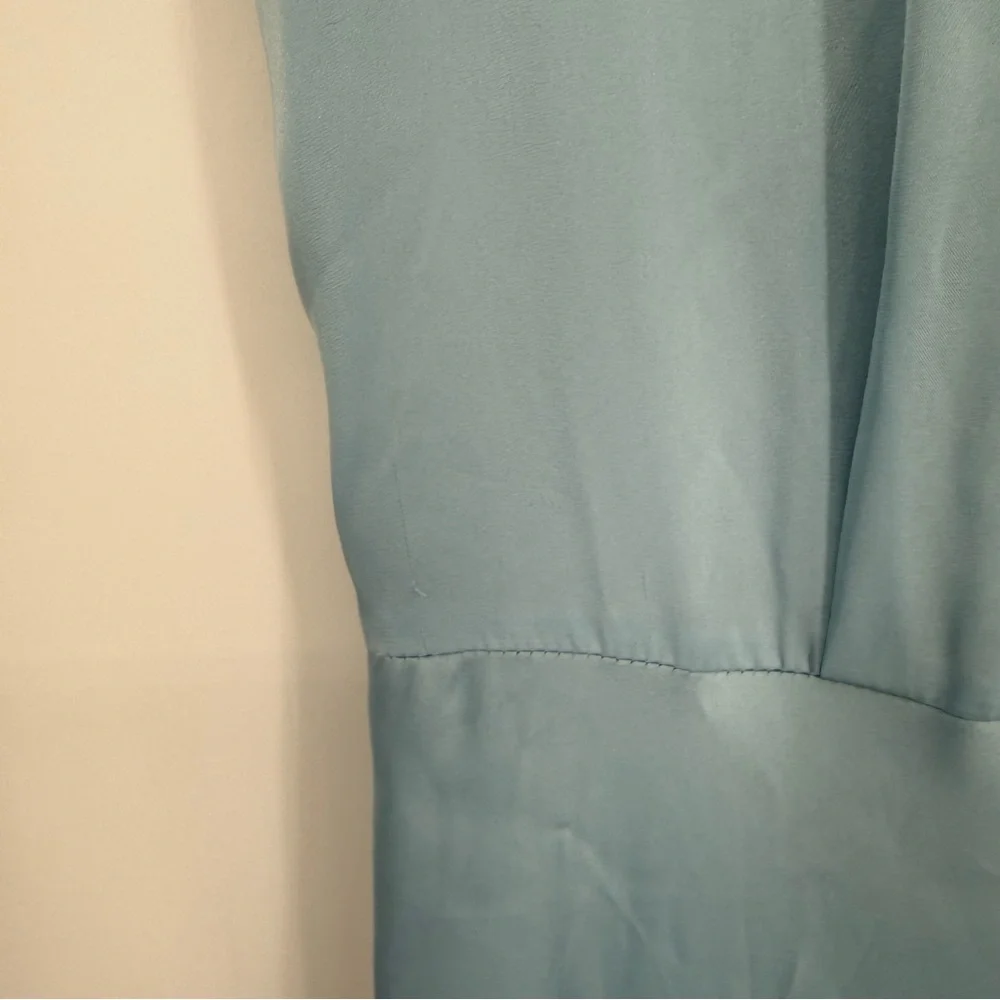 Favorite Daughter The Whisk Me Away Satin Dress High neck bow tie 6 - Picture 11 of 15